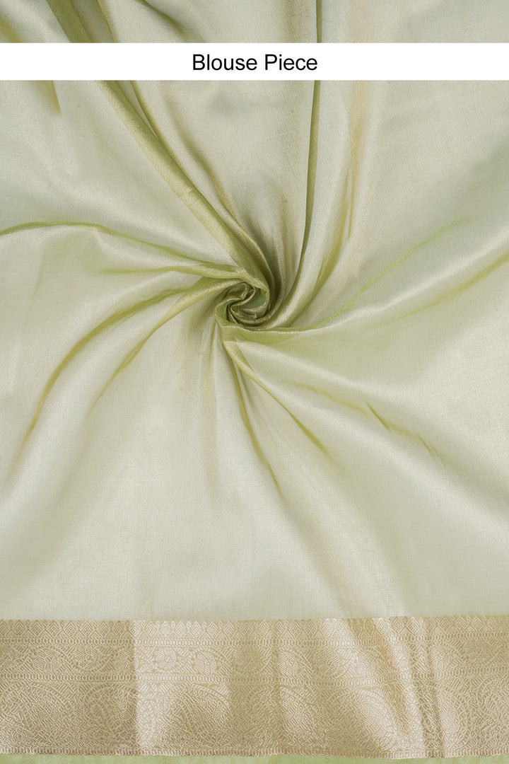 Tulsi Green Banarasi Tissue Saree