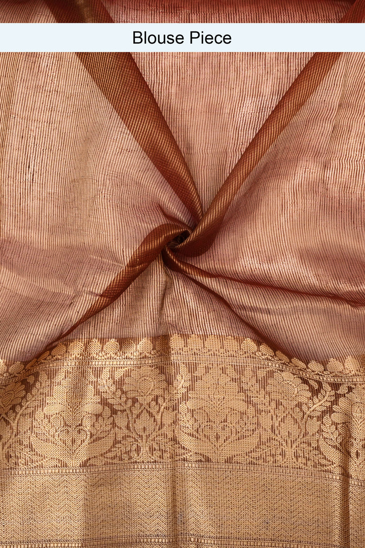 Teejh Darbhanga Maroon Banarasi Silk Linen Saree