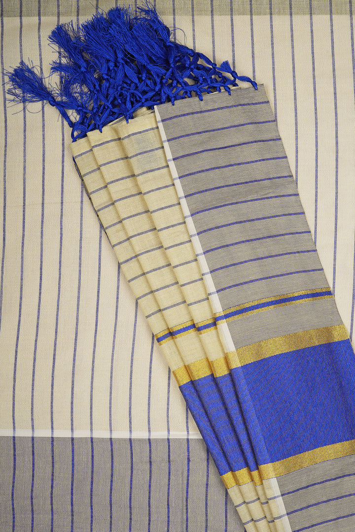 Teejh Neyyar Kerala Tissue Royal blue Saree