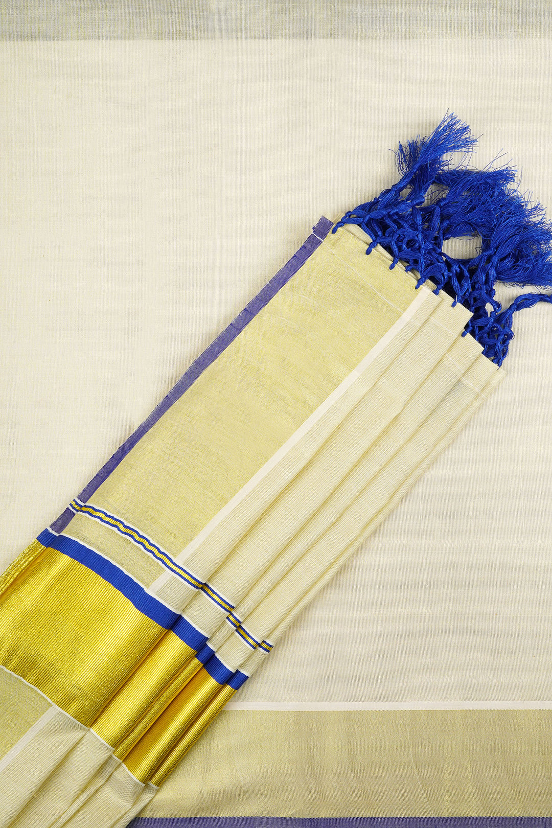 Teejh Manimala Kerala Tissue Royal blue Saree