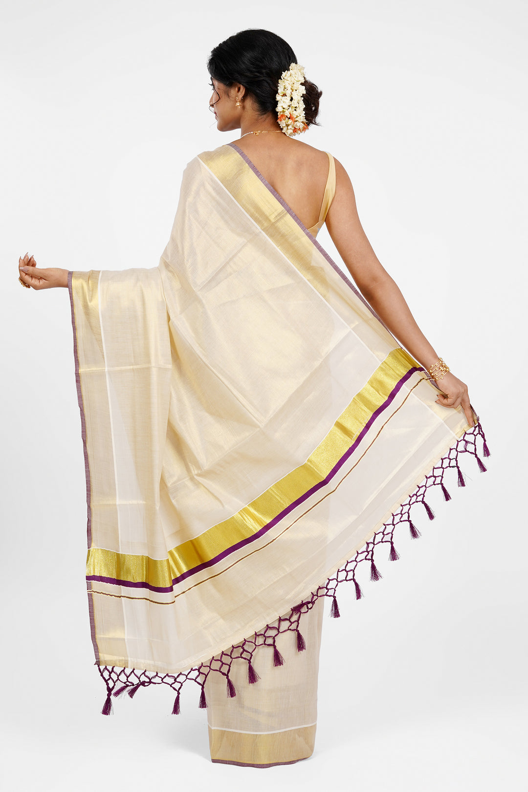 Teejh Meenachil Kerala Tissue Violet Saree