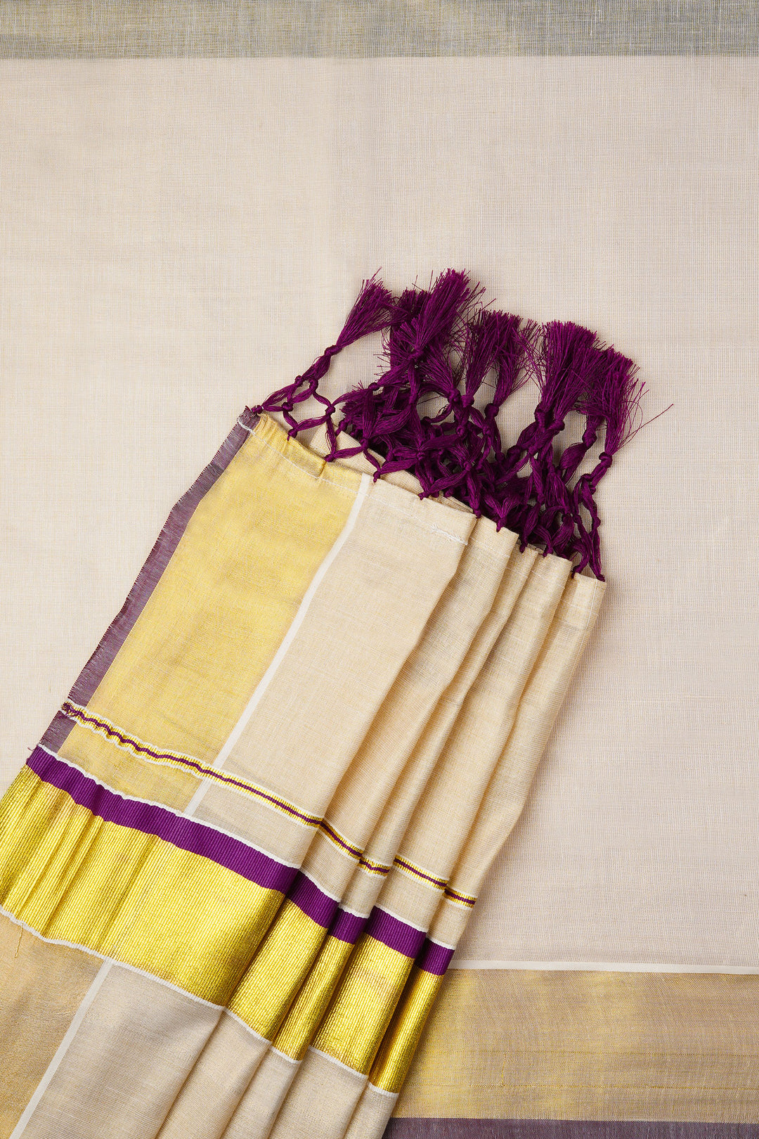Teejh Meenachil Kerala Tissue Violet Saree