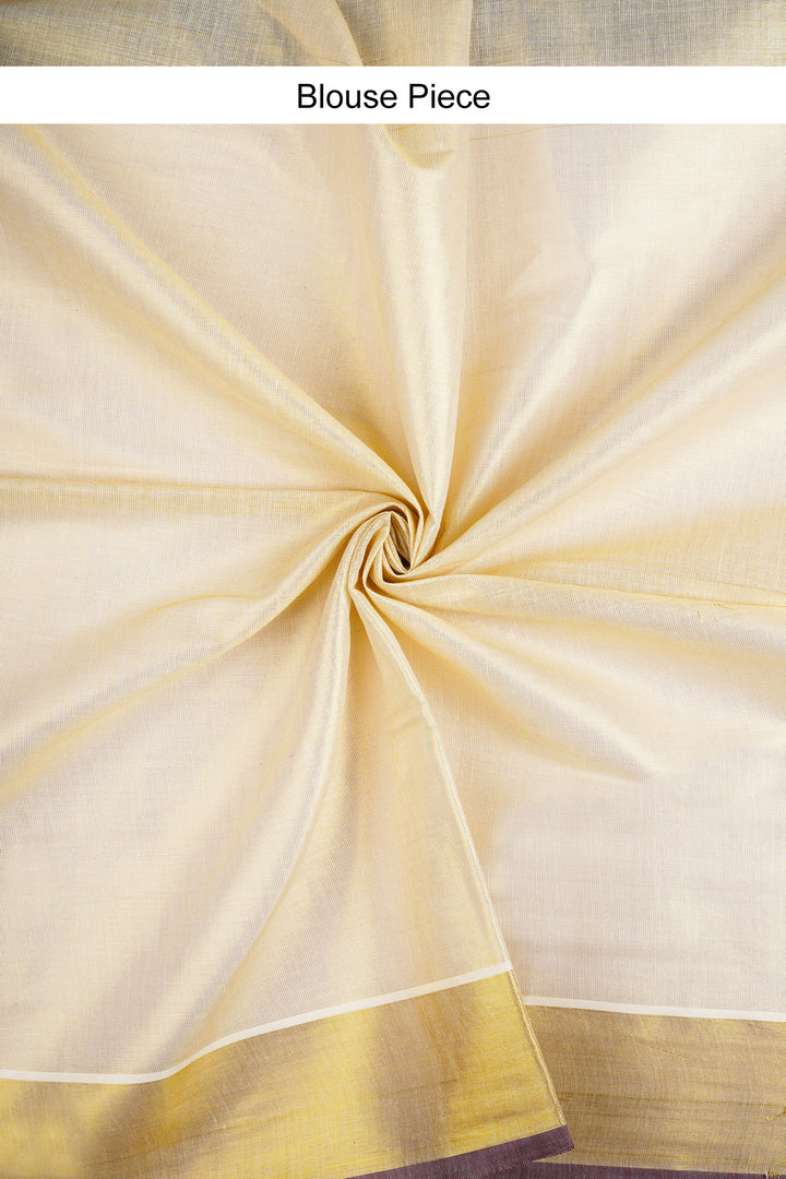 Teejh Meenachil Kerala Tissue Violet Saree