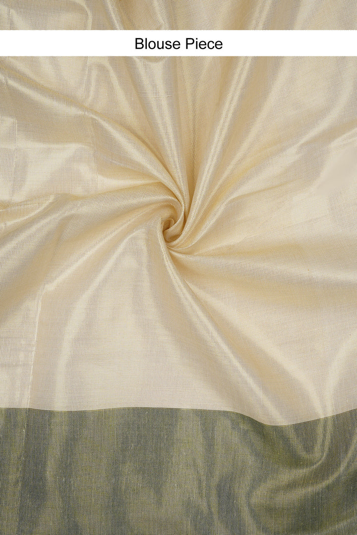 Teejh Pookode Kerala Tissue Dark green Saree