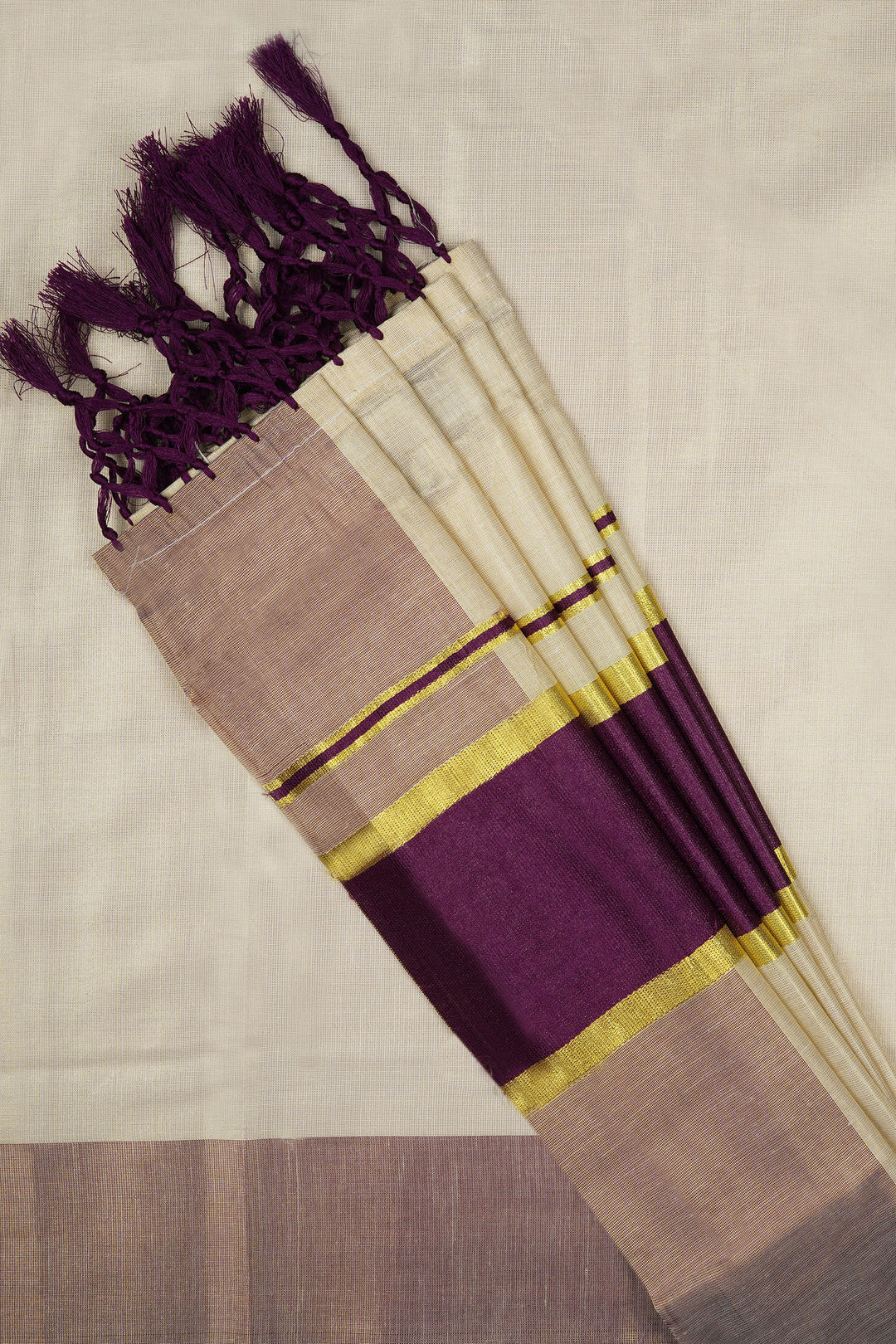 Teejh Vamanpuram Kerala Tissue Violet Saree