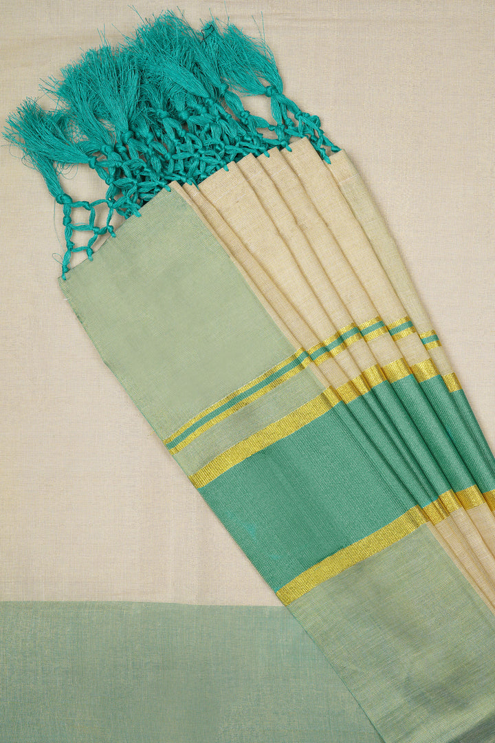 Teejh Muvatupuzha Kerala Tissue Turquoise Saree