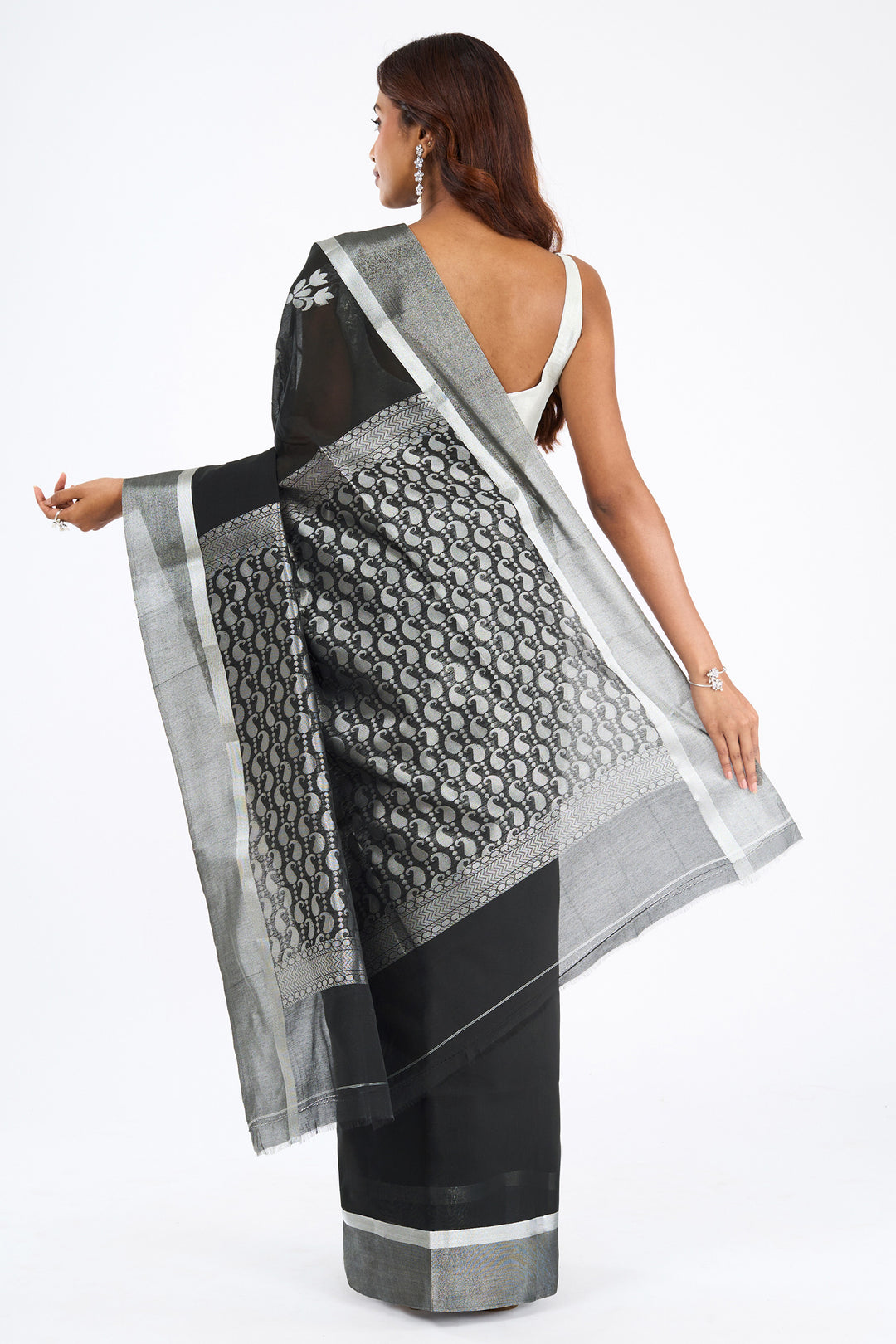 Teejh Fateh  Silk Cotton Black saree