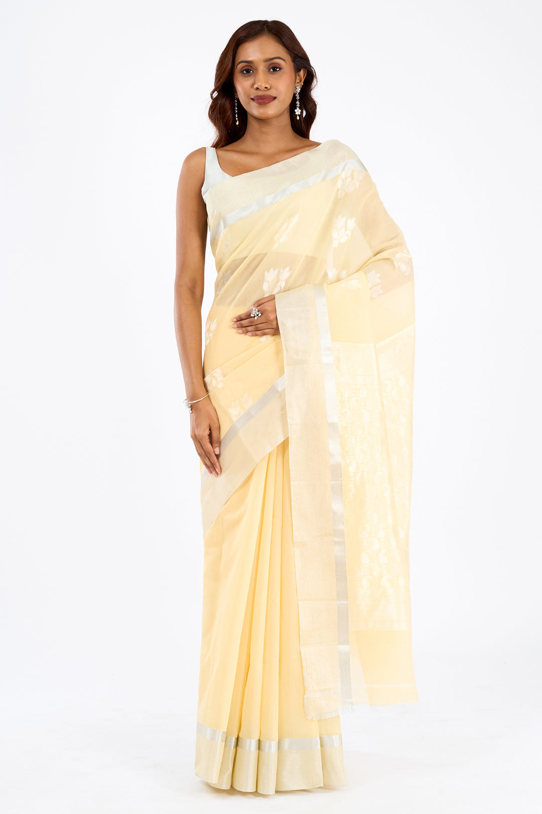 Teejh Kolleru Silk Cotton Beige saree