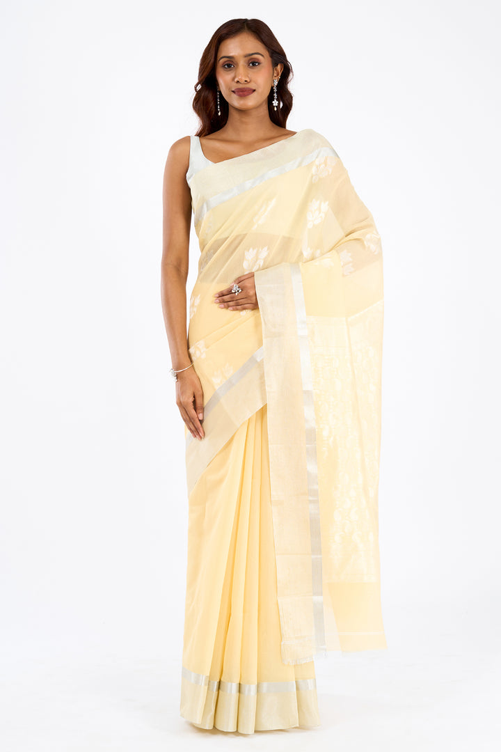 Teejh Kolleru Silk Cotton Beige saree