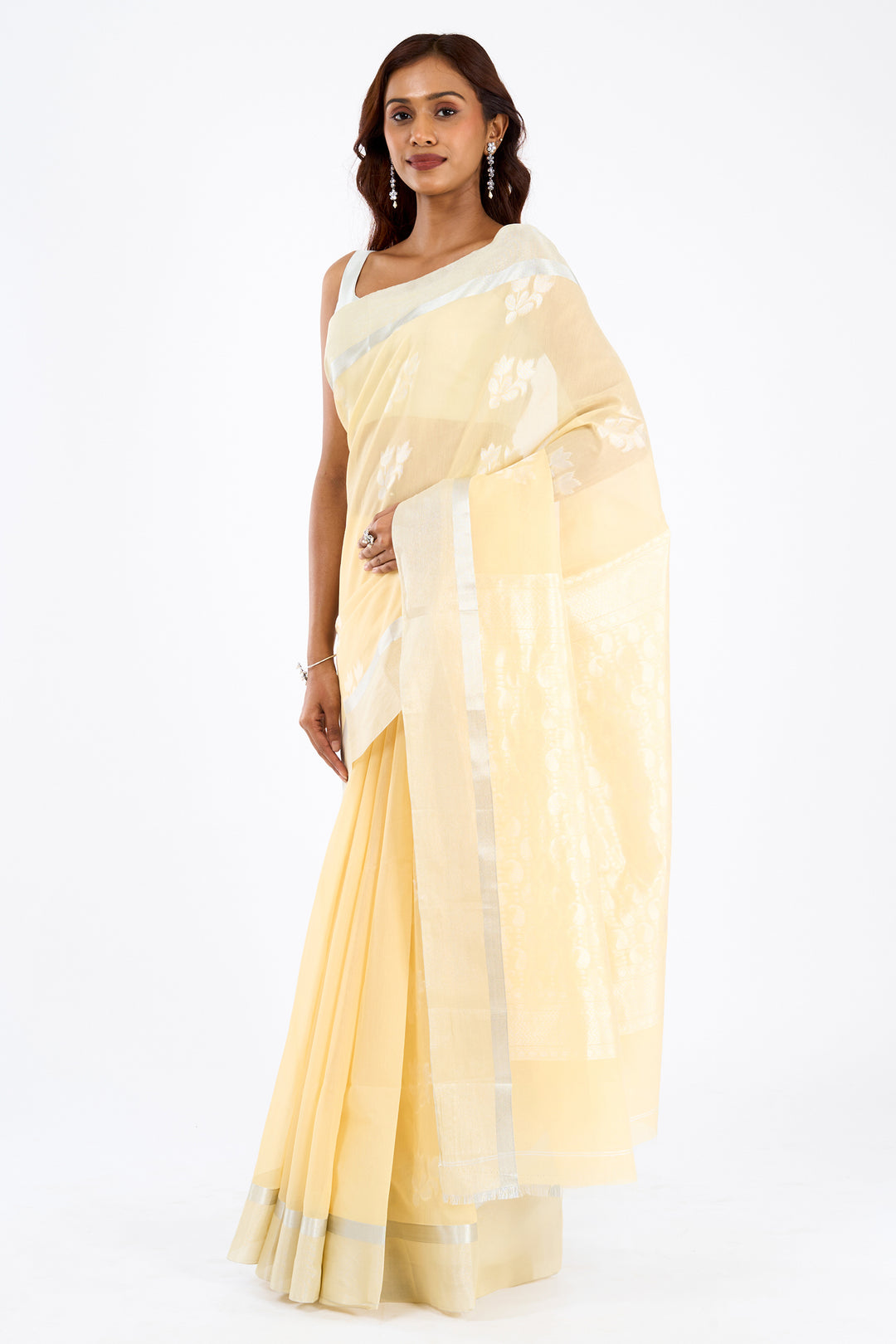Teejh Kolleru Silk Cotton Beige saree