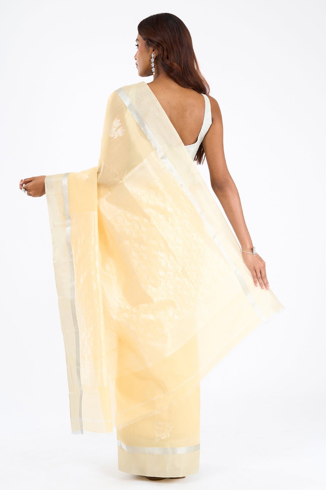 Teejh Kolleru Silk Cotton Beige saree