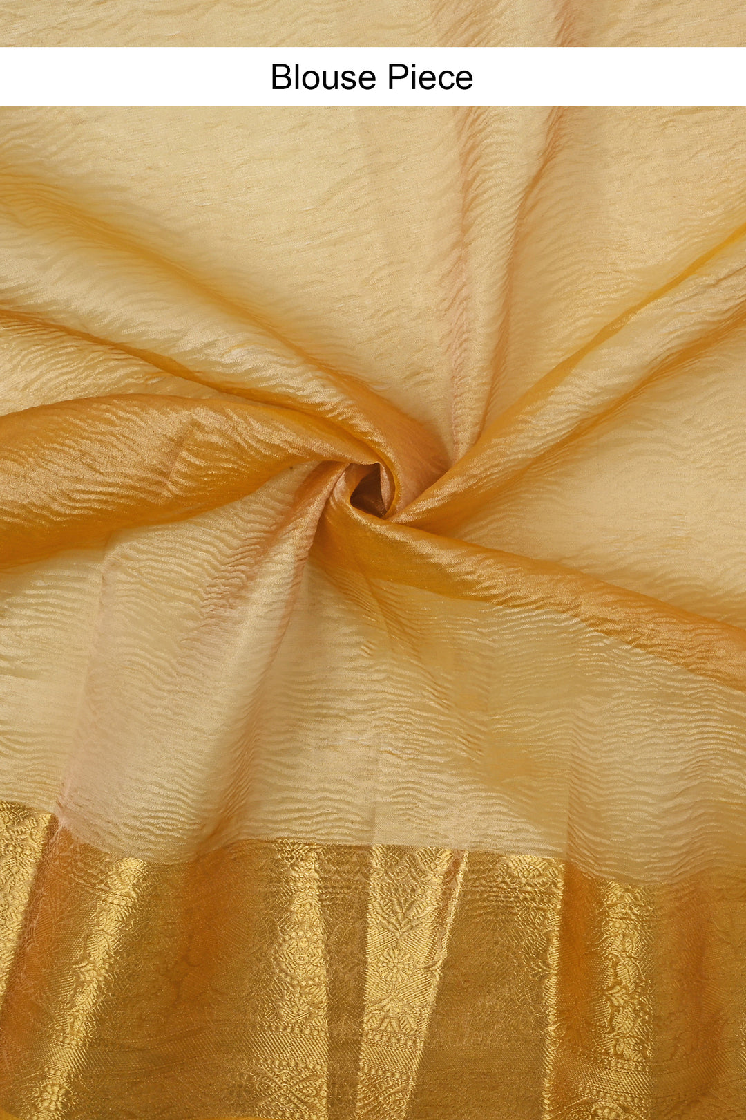 Teejh Mira Golden Semi Crushed Tissue Silk Saree