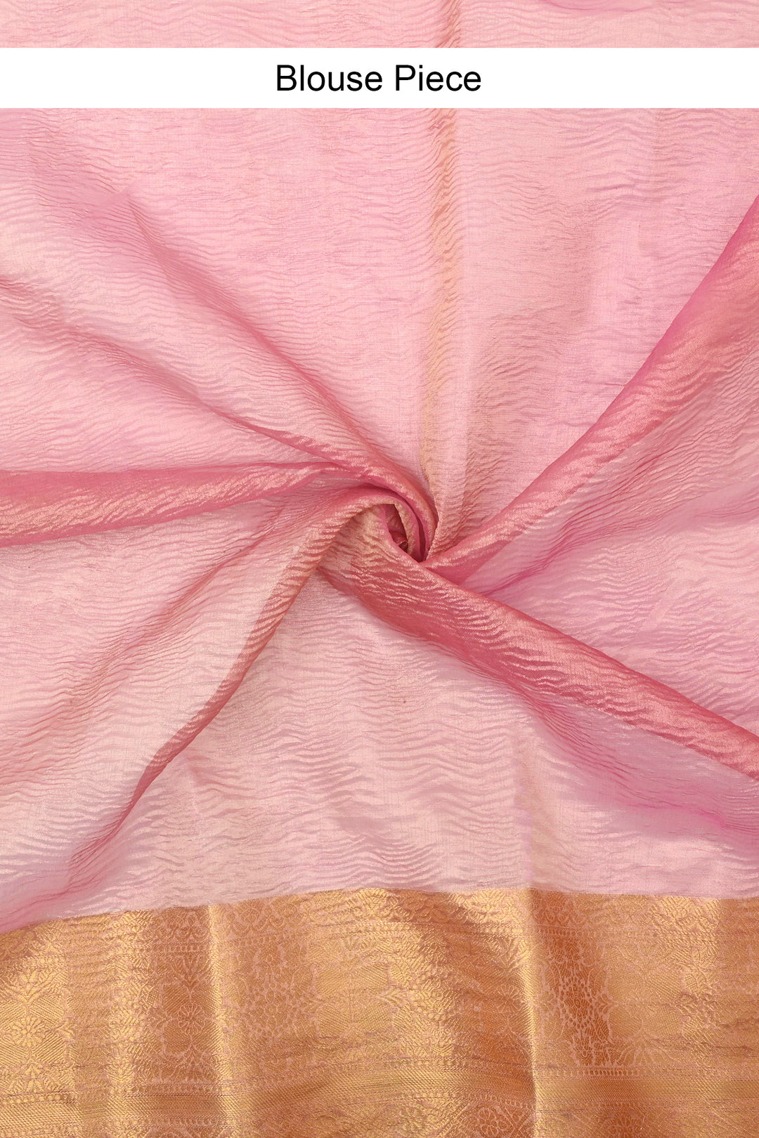 Teejh Riya light Pink Semi Crushed Tissue Silk Saree