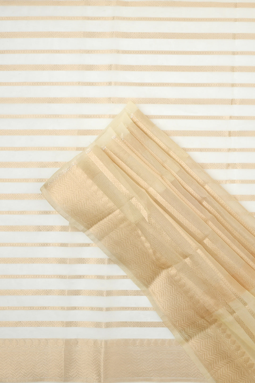 Teejh Bathak Off White Organza Lining Saree