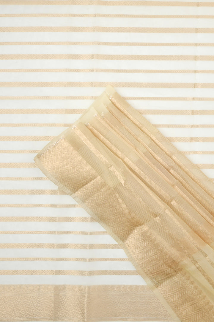 Teejh Bathak Off White Organza Lining Saree