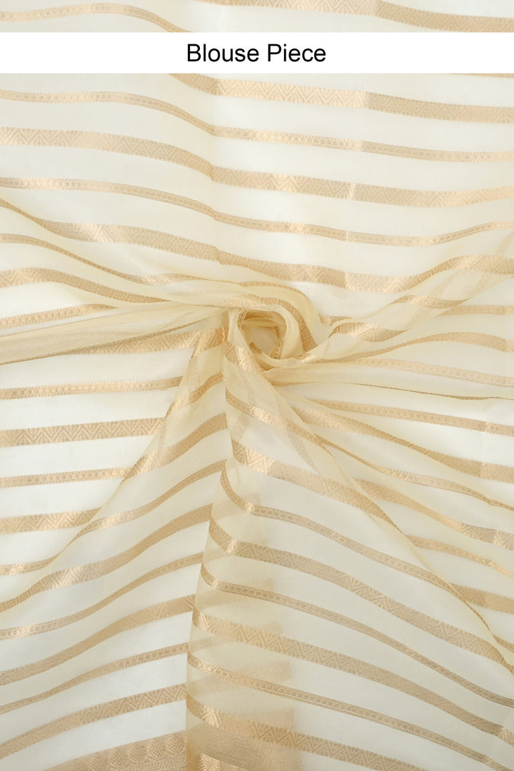 Teejh Bathak Off White Organza Lining Saree