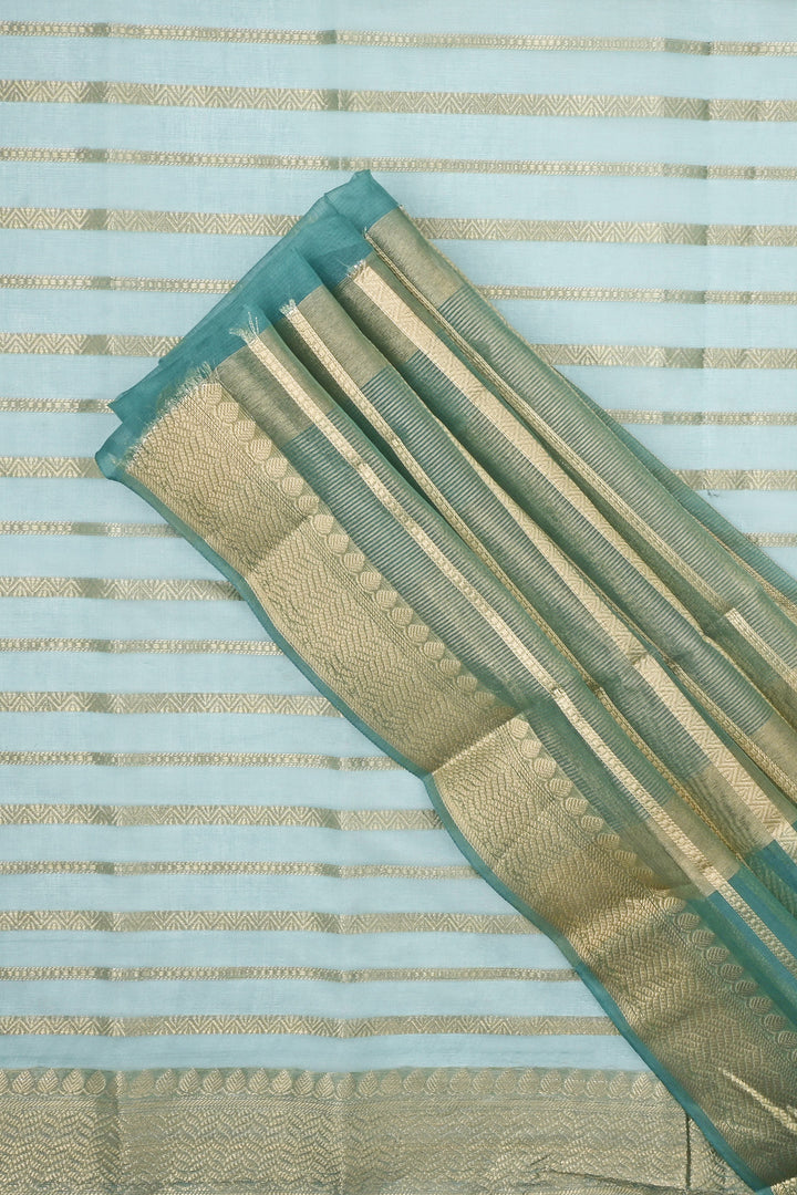 Teejh Mahee Turquoise Organza Lining Saree