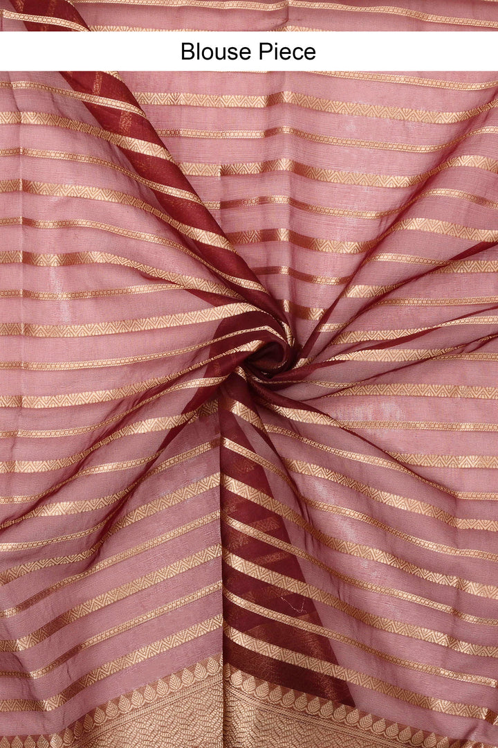Teejh Ruby Maroon Organza Lining Saree