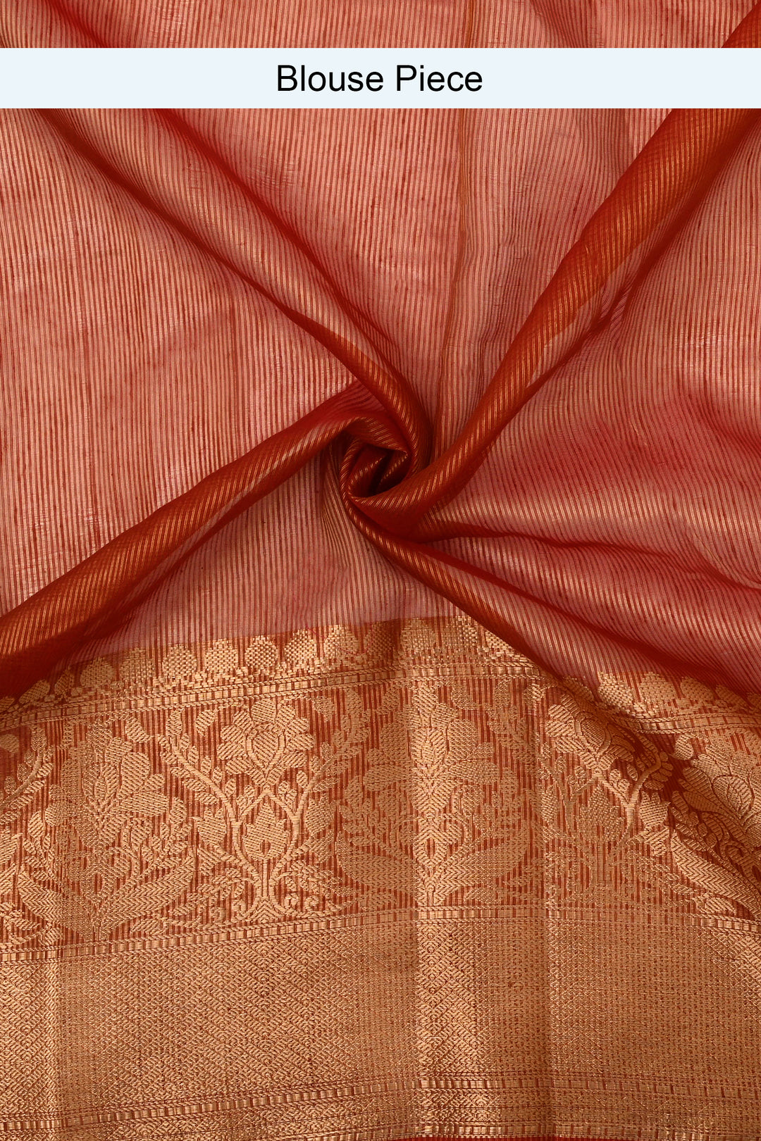 Teejh Narmi Deep Red Banarasi Silk Linen Saree