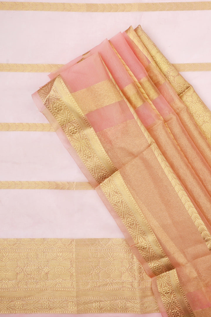 Teejh Gulab Pink Banarasi Semi Georgette Silk Saree