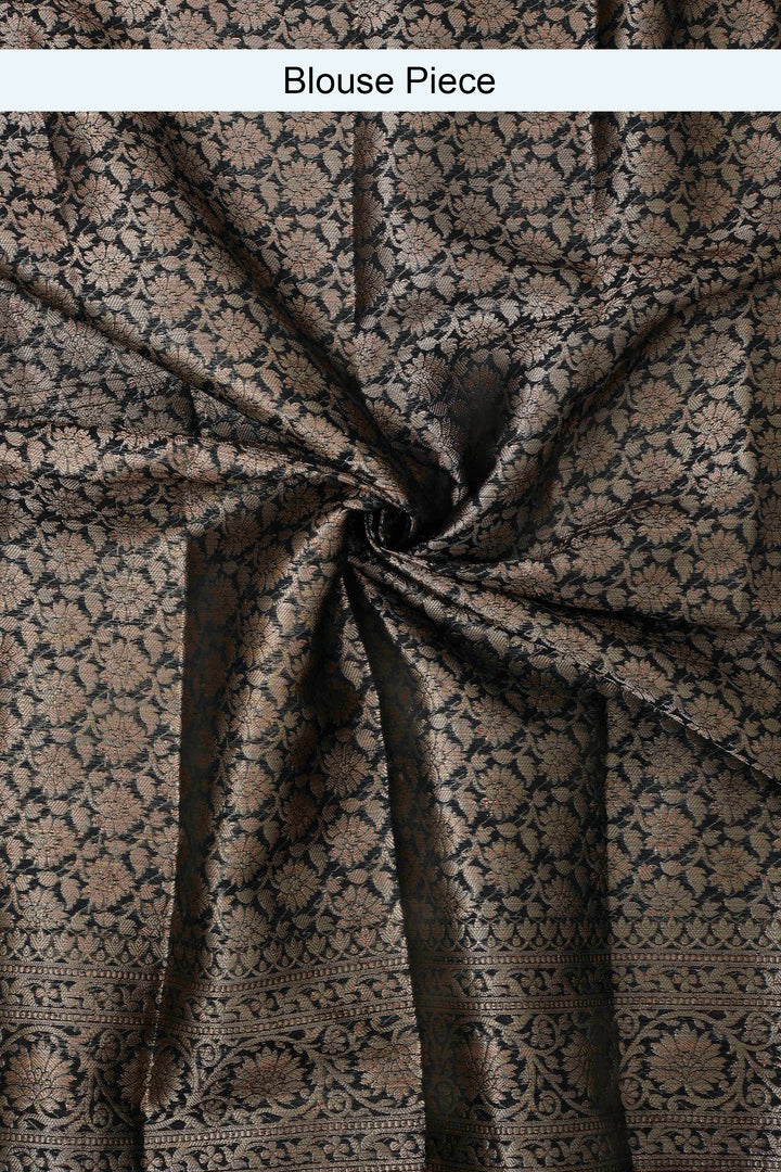 Teejh Sobika Black Chiffon Silk Saree