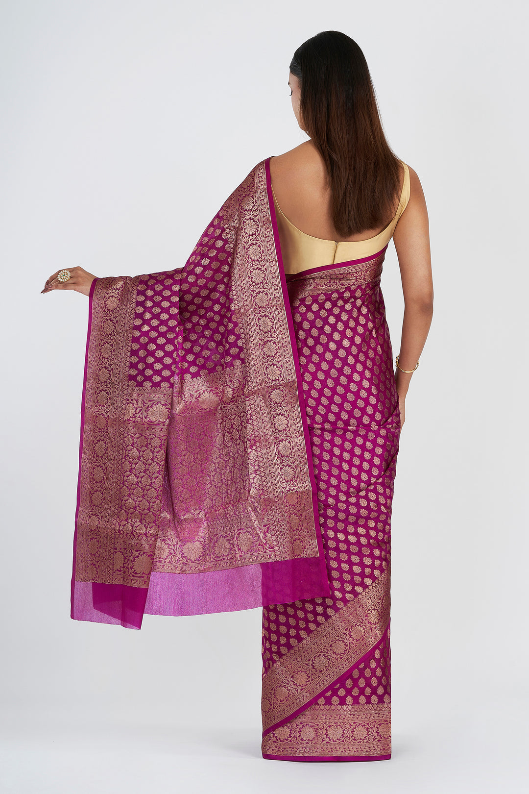 Teejh Neema Violet Chiffon Silk Saree