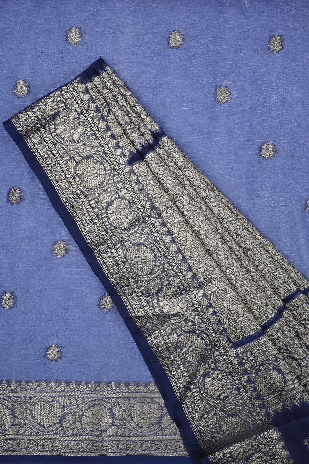 Teejh Smiti Royal Blue Banarasi Semi Kora Silk