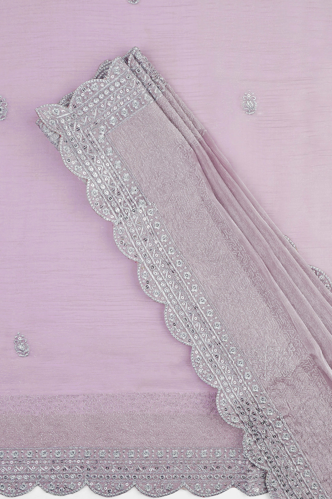 Teejh Geetanjali Lavender Shimmer Tissue Saree