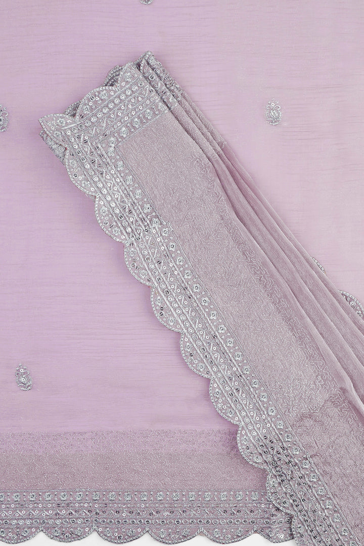Teejh Geetanjali Lavender Shimmer Tissue Saree