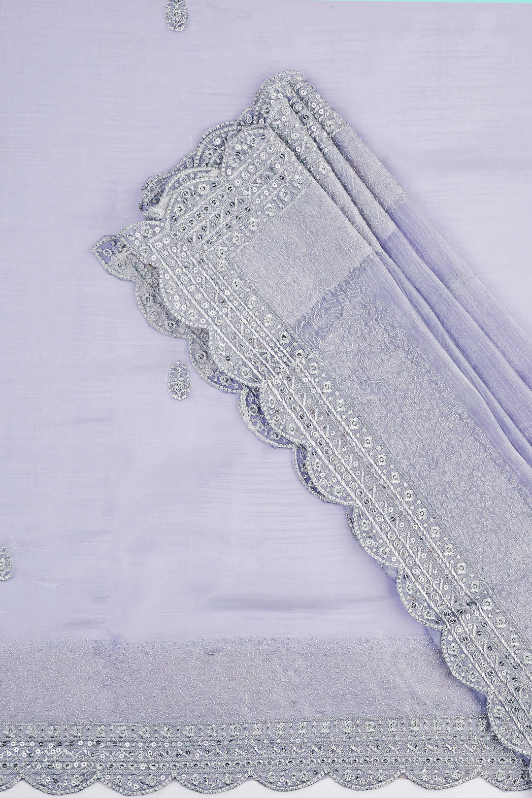 Teejh Geetanjali Lilac Shimmer Tissue Saree