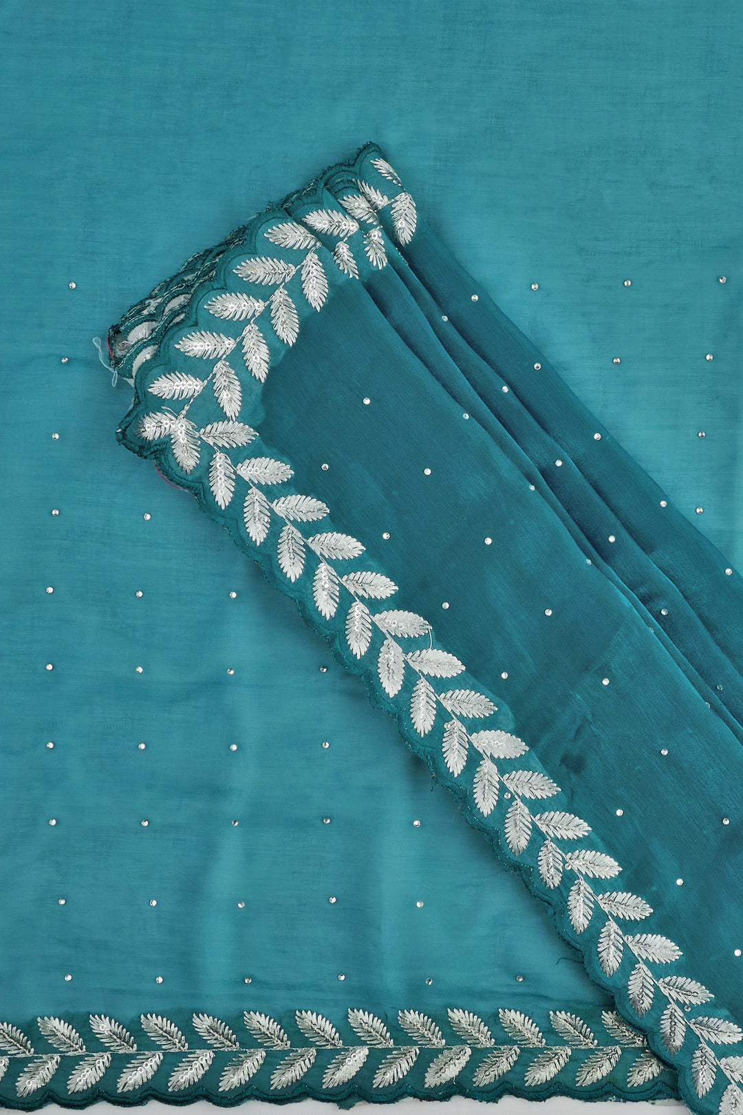 Teejh Harichandana Teal Tissue Saree
