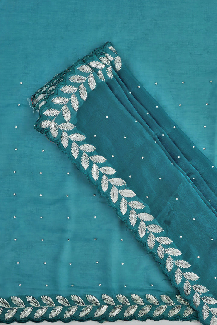 Teejh Harichandana Teal Tissue Saree