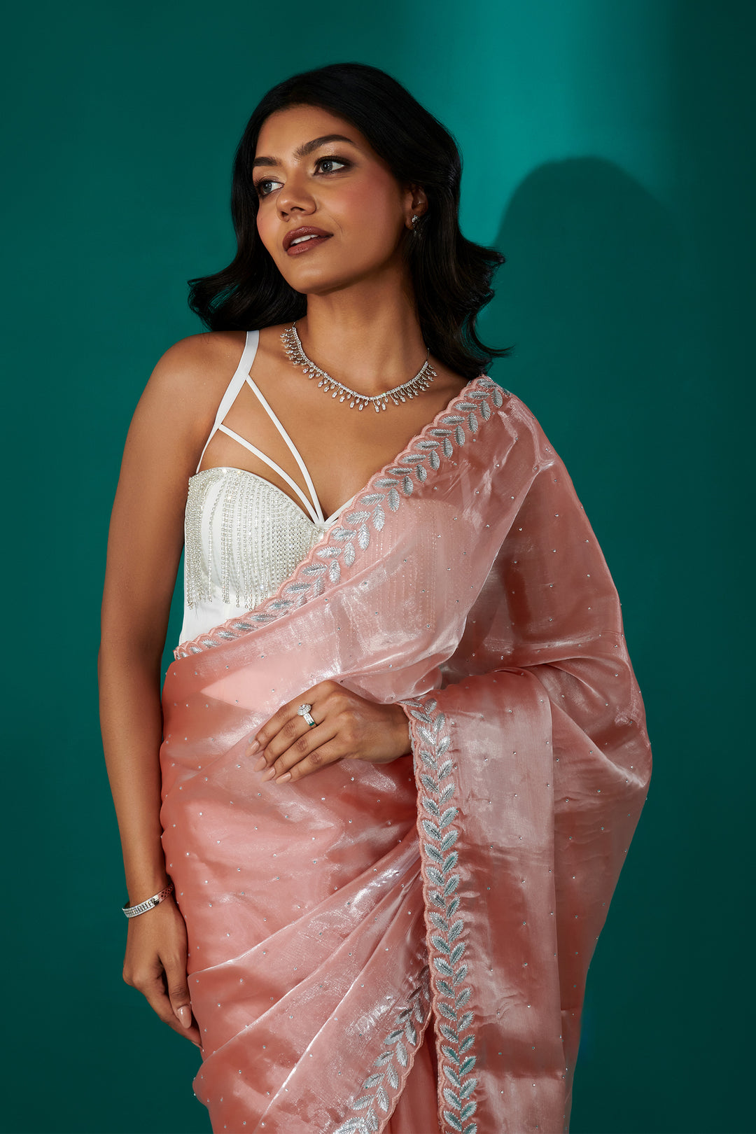 Teejh Harichandana Coral Tissue Saree