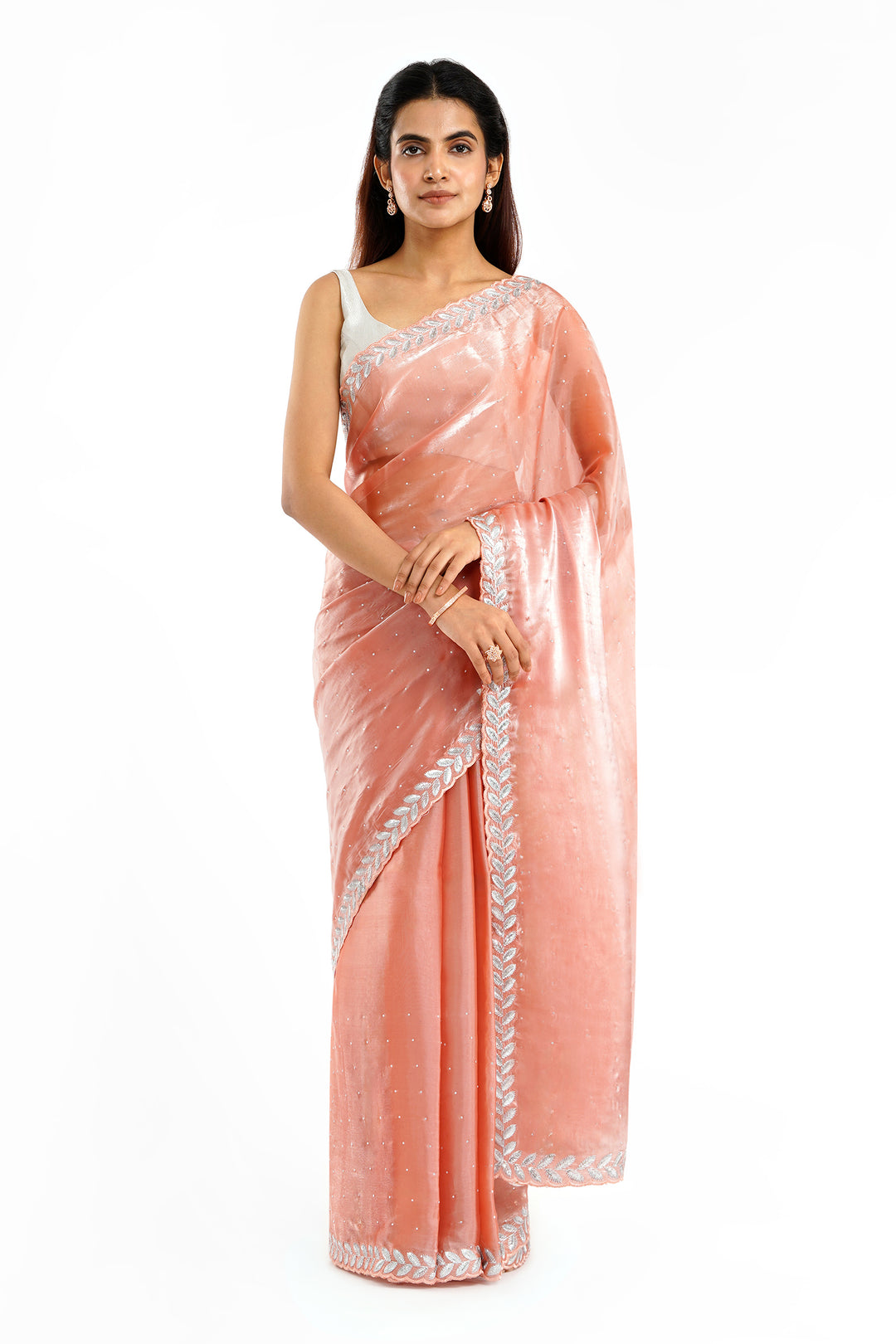 Teejh Harichandana Coral Tissue Saree
