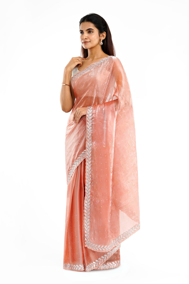 Teejh Harichandana Coral Tissue Saree