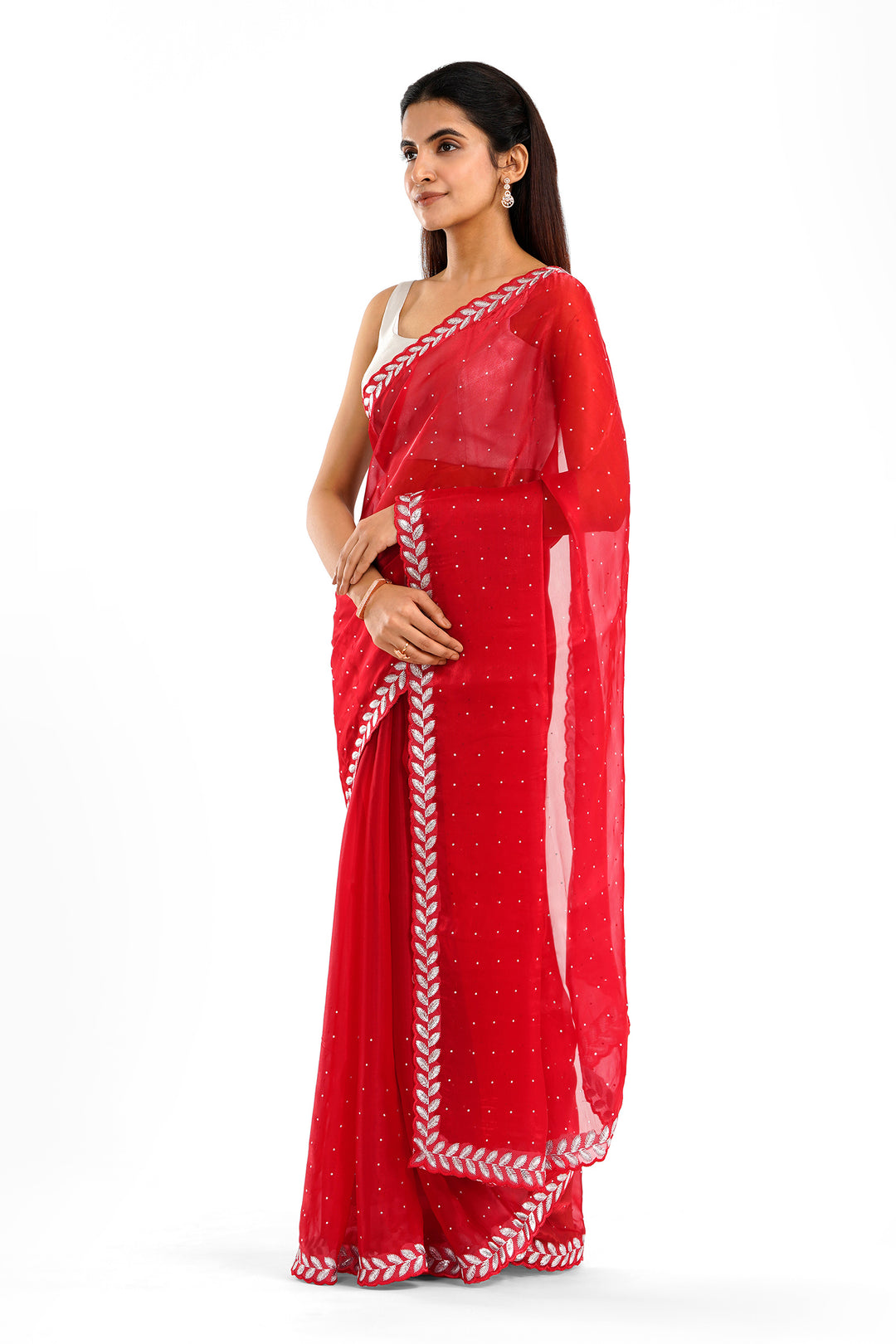 Teejh Harichandana Red Tissue Saree