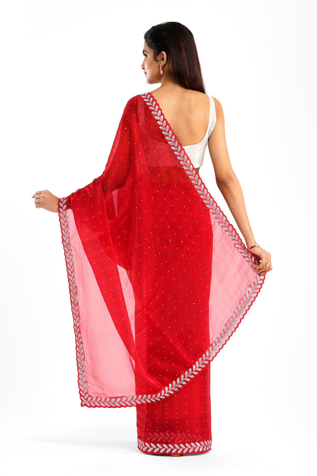Teejh Harichandana Red Tissue Saree