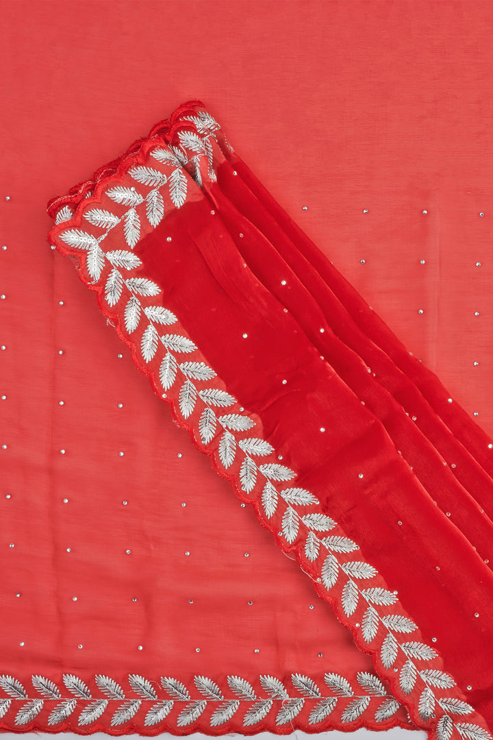 Teejh Harichandana Red Tissue Saree
