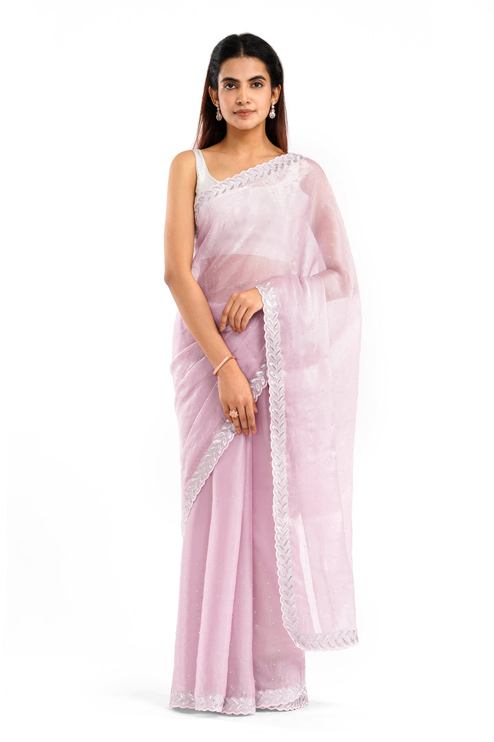 Teejh Harichandana Baby Pink Tissue Saree