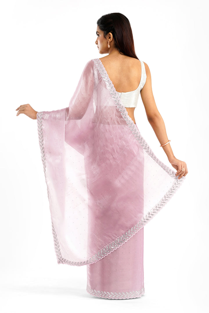 Teejh Harichandana Baby Pink Tissue Saree