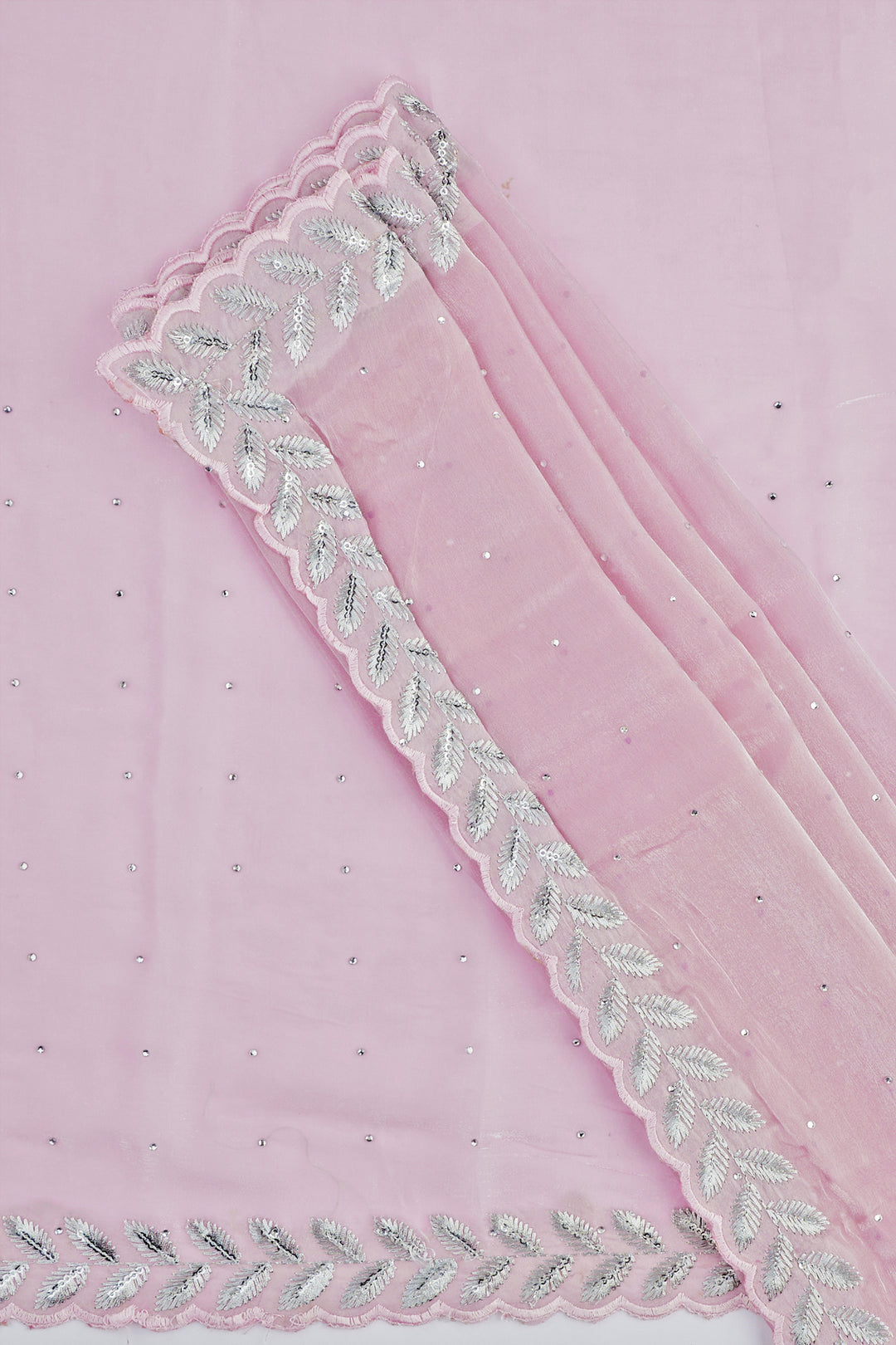 Teejh Harichandana Baby Pink Tissue Saree