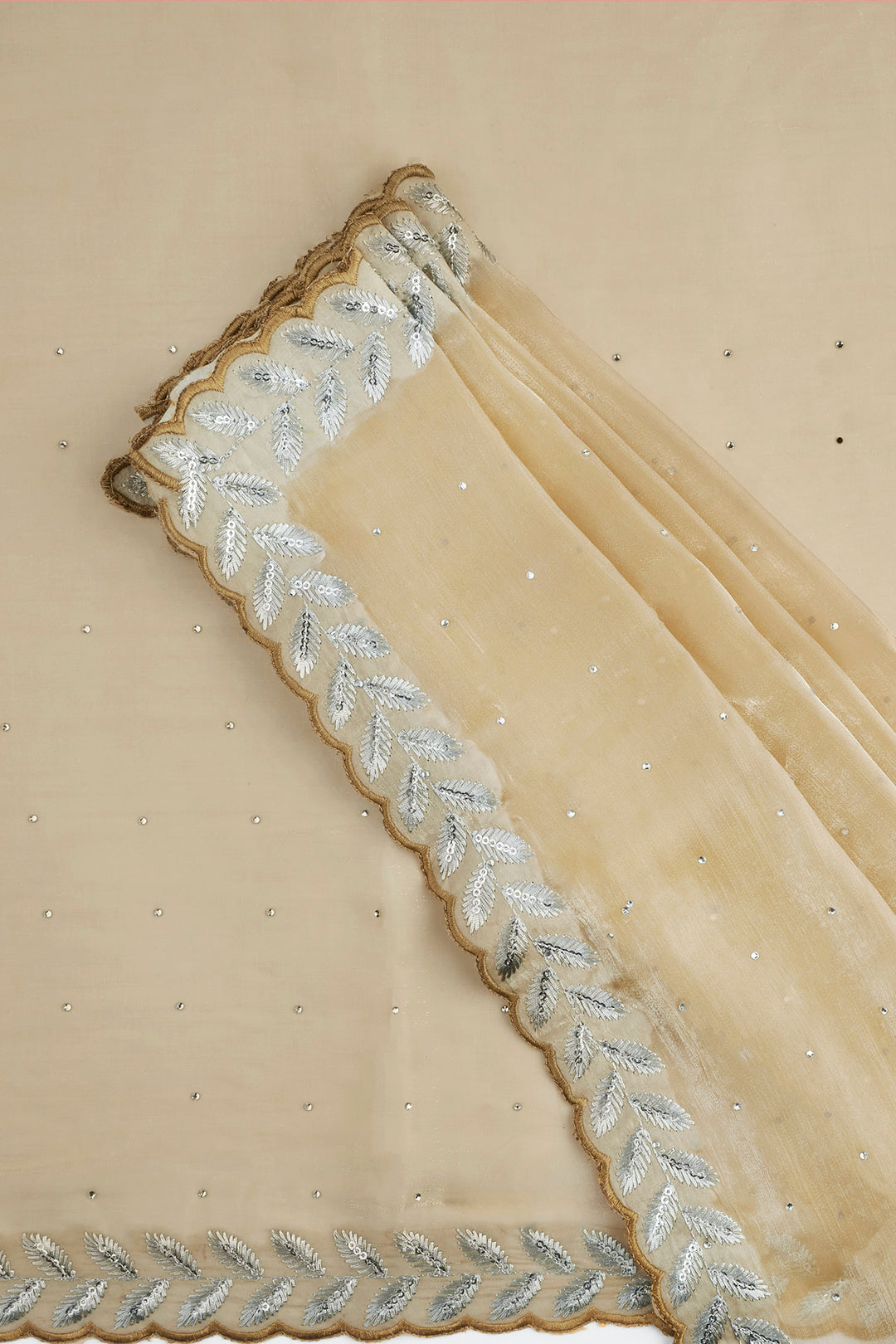 Teejh Harichandana Beige Tissue Saree
