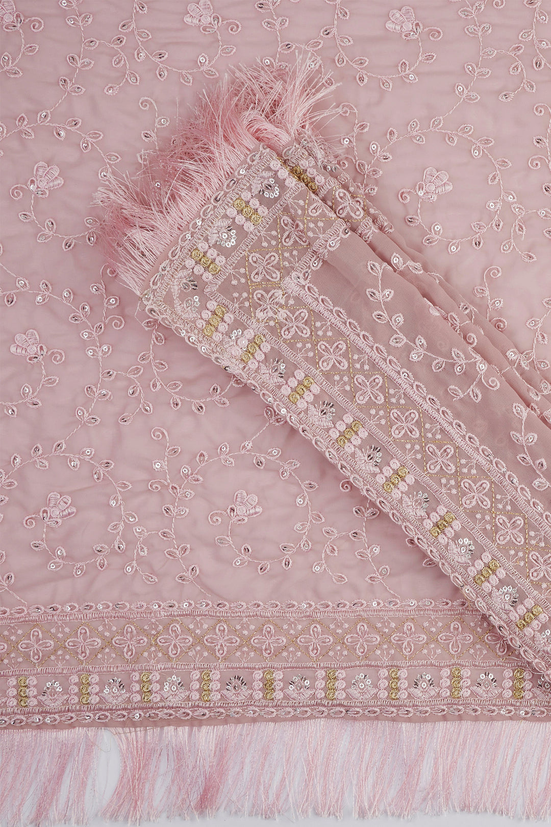 Teejh Kamla Pink Georgette Saree