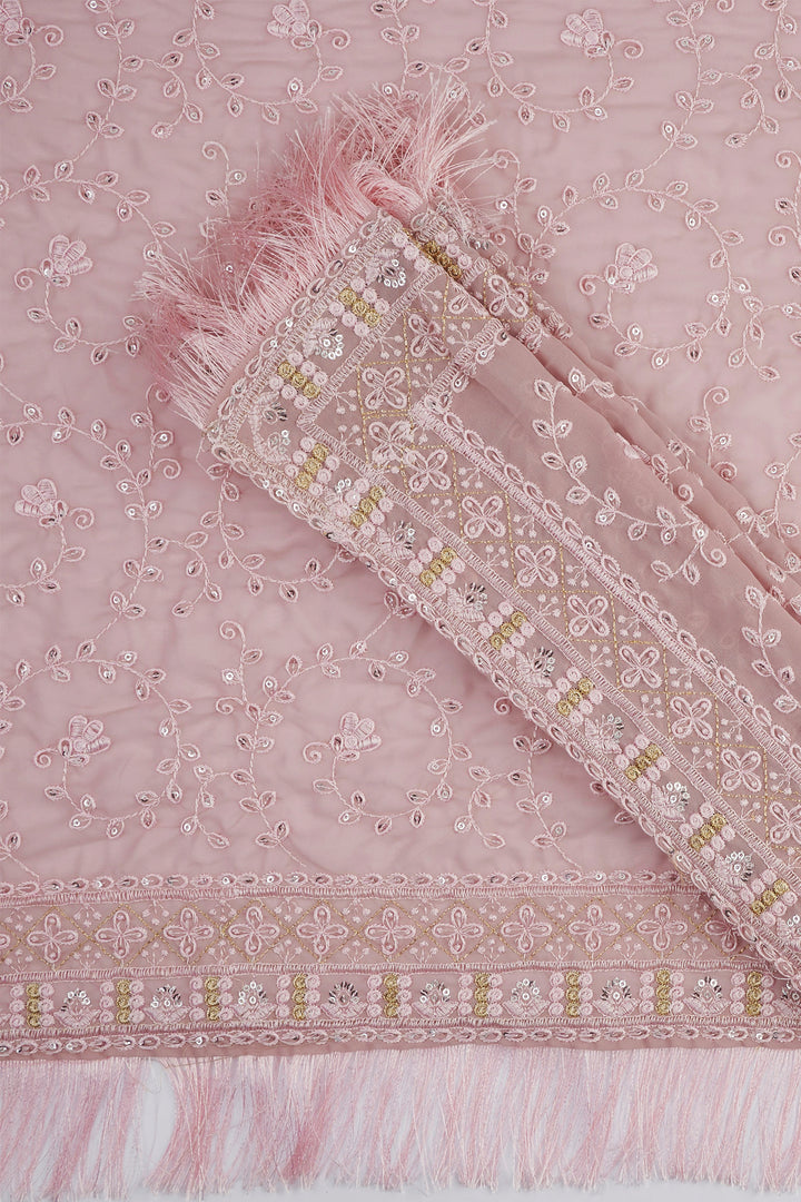 Teejh Kamla Pink Georgette Saree