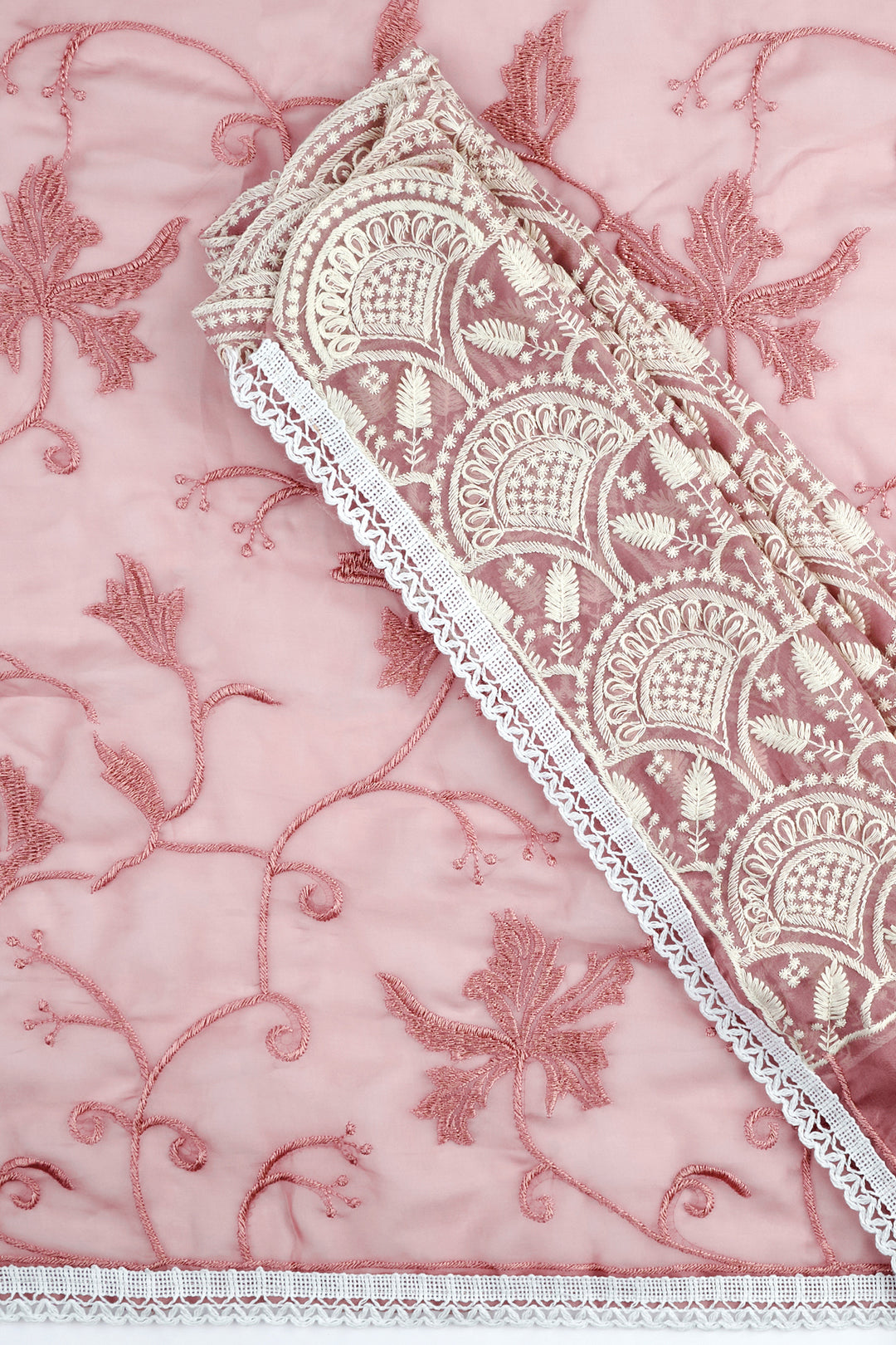 Teejh Kushboo Pink Organza Saree