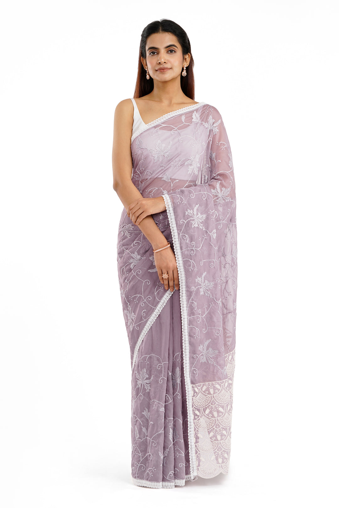 Teejh Vamishi Lavender Organza Saree