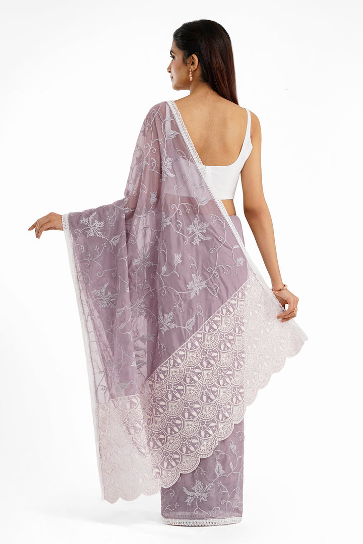 Teejh Vamishi Lavender Organza Saree