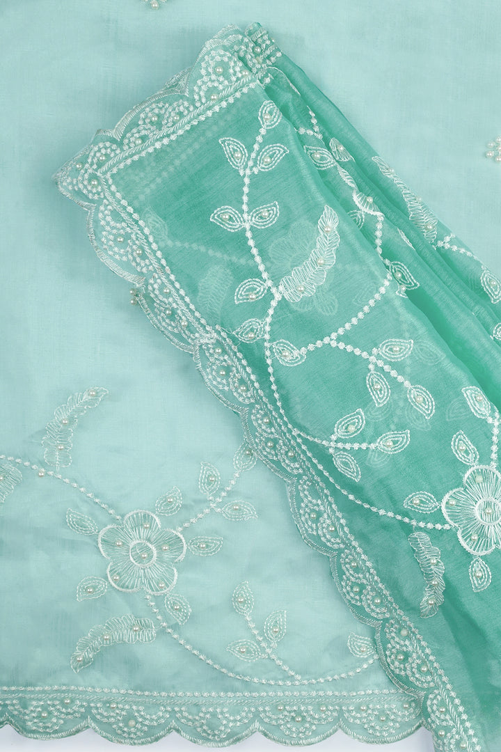 Teejh Eshani Blue Organza Saree