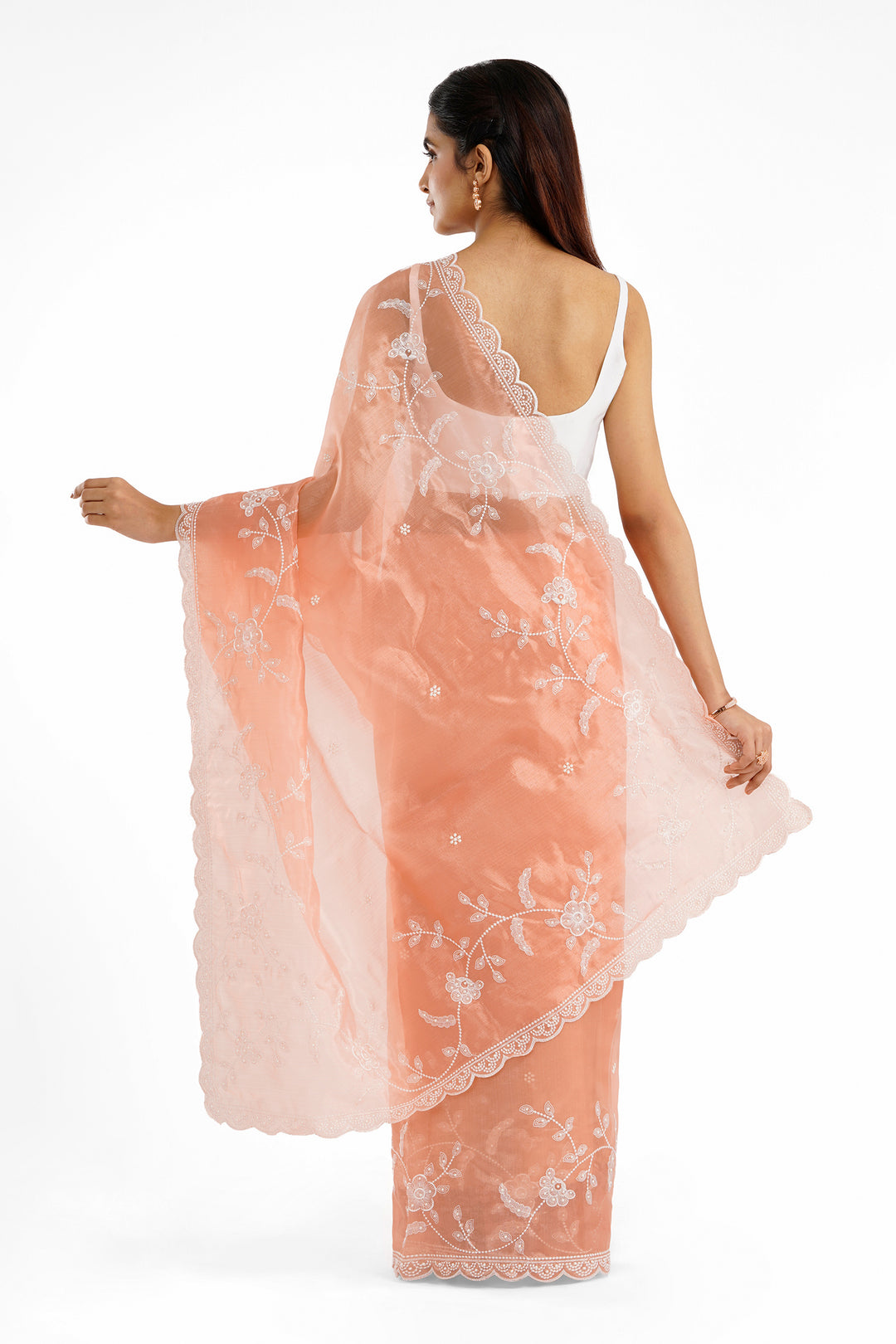 Teejh Urmisha Coral Organza Saree