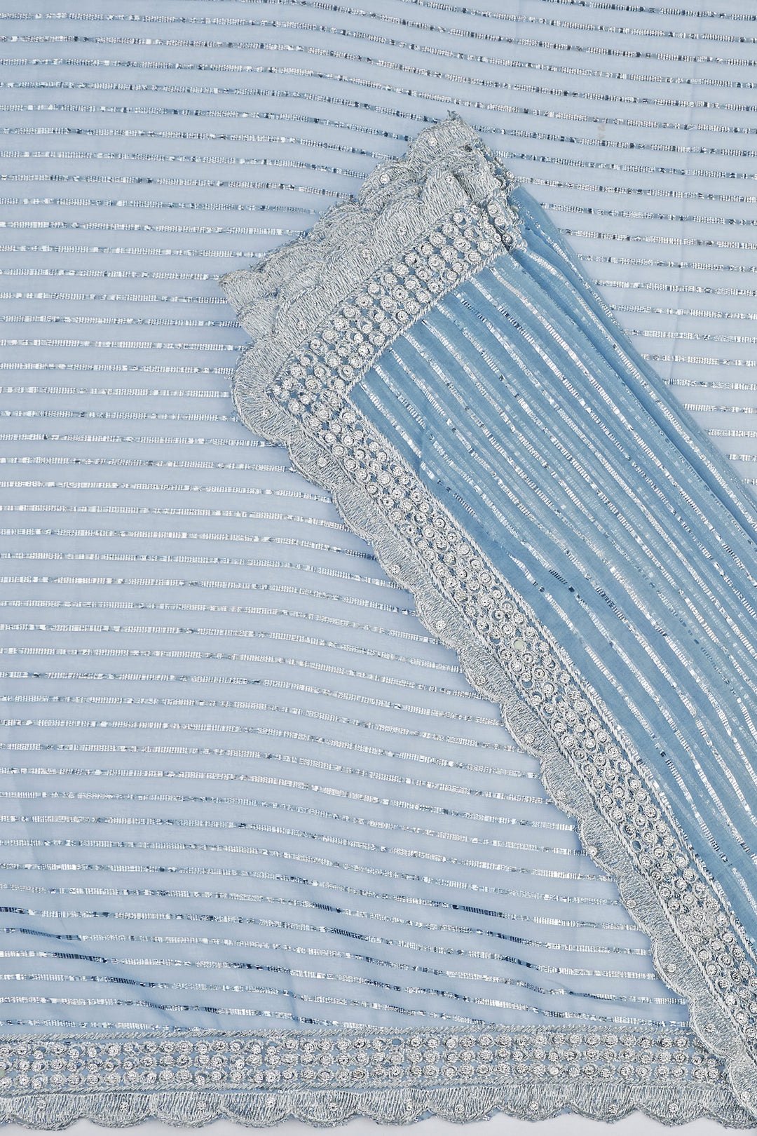 Teejh Saheeba Blue Chiffon Saree